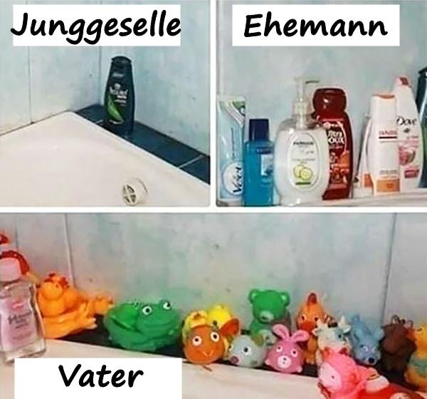 Junggeselle, Ehemann, Vater