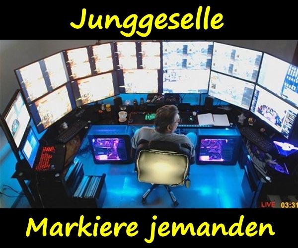 Junggeselle. Markiere jemanden