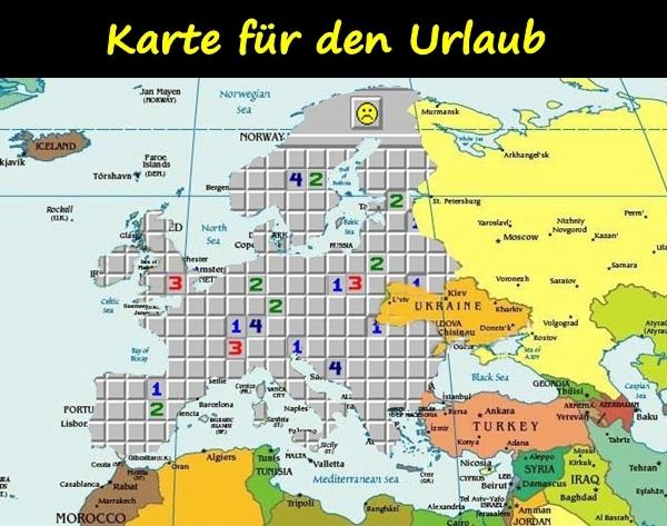 Karte für den Urlaub