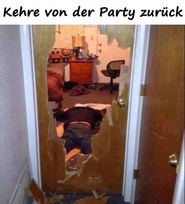 Kehre von der Party zurück