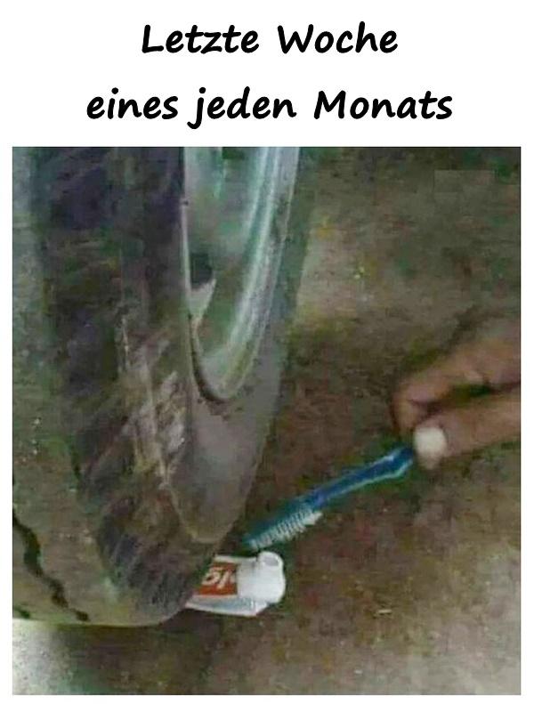 Letzte Woche eines jeden Monats