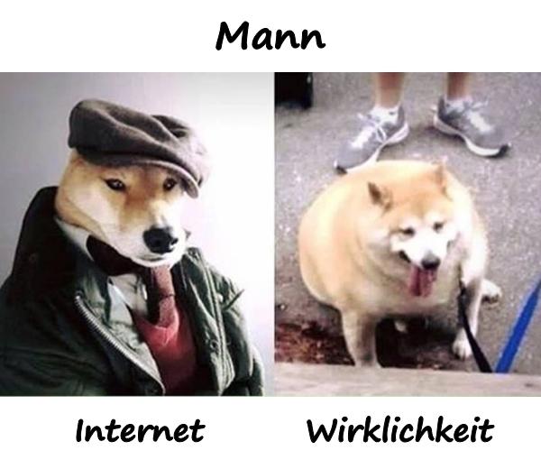 Mann Internet und Wirklichkeit