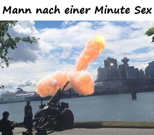 Mann nach einer Minute Sex