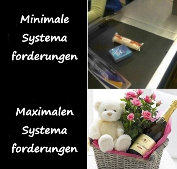 Minimale und maximalen Systemanforderungen