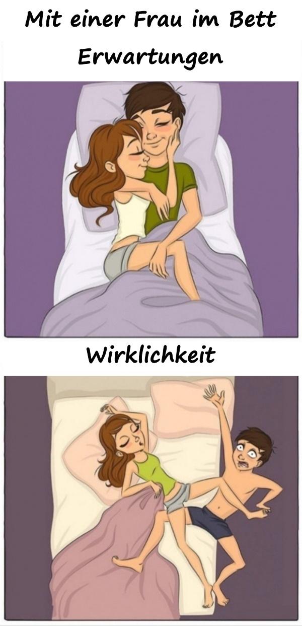 Mit einer Frau im Bett