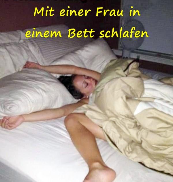 Mit einer Frau in einem Bett schlafen