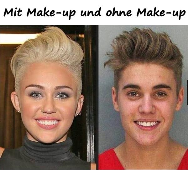 Mit Make-up und ohne Make-up