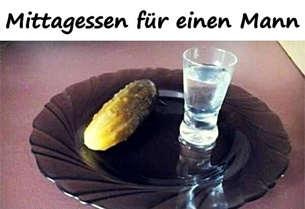 Mittagessen für einen Mann