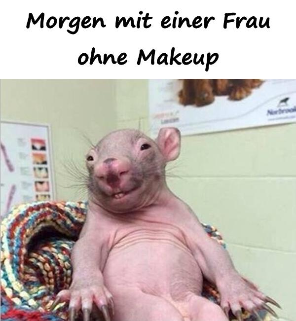 Morgen mit einer Frau ohne Makeup