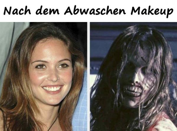 Nach dem Abwaschen Makeup