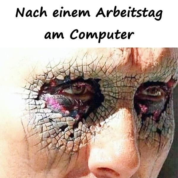 Nach einem Arbeitstag am Computer