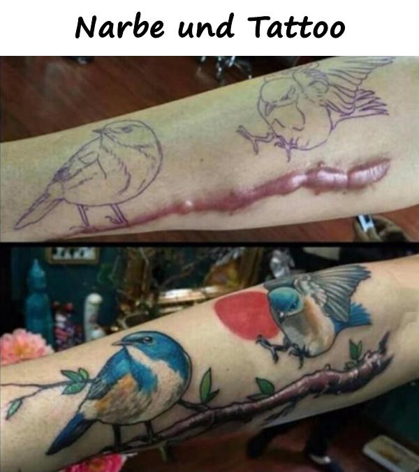 Narbe und Tattoo