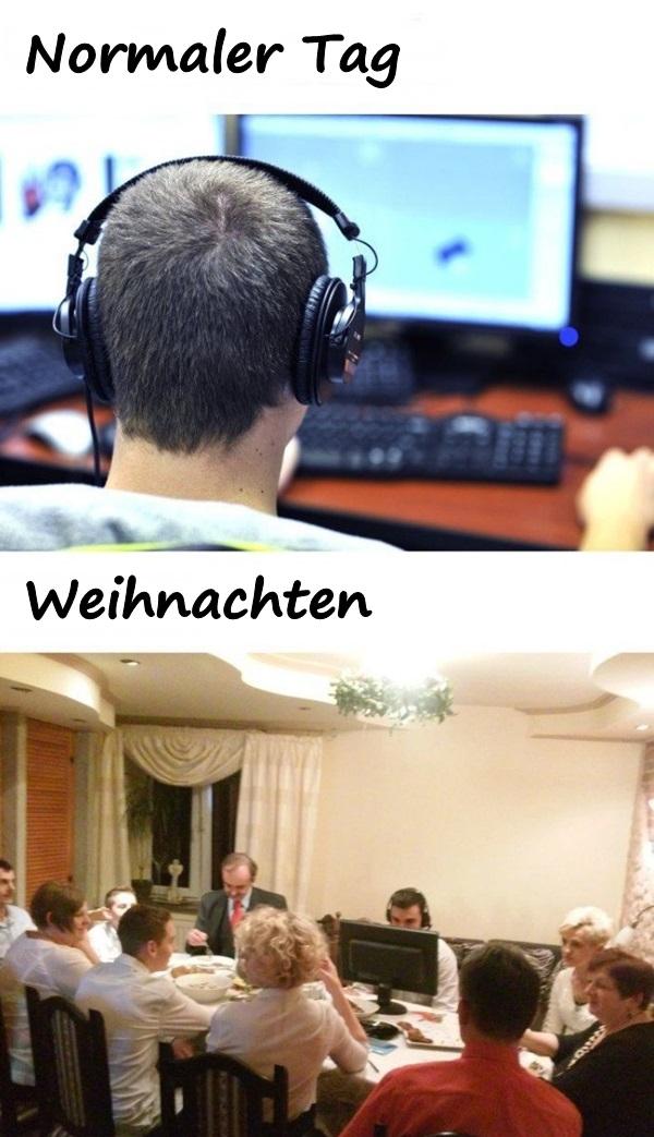 Normaler Tag vs. Weihnachten