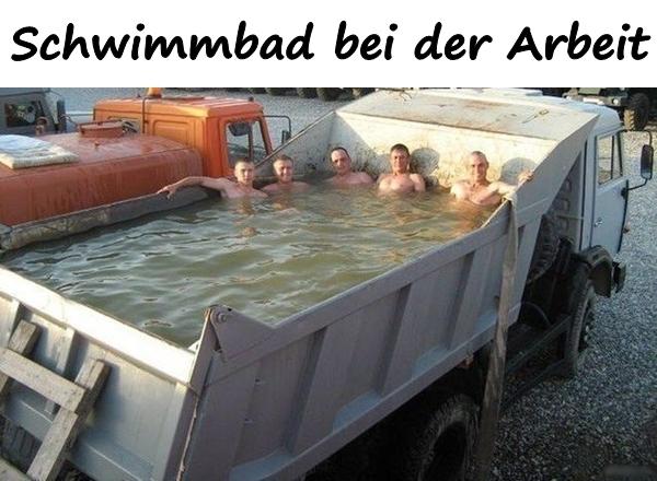 Schwimmbad bei der Arbeit