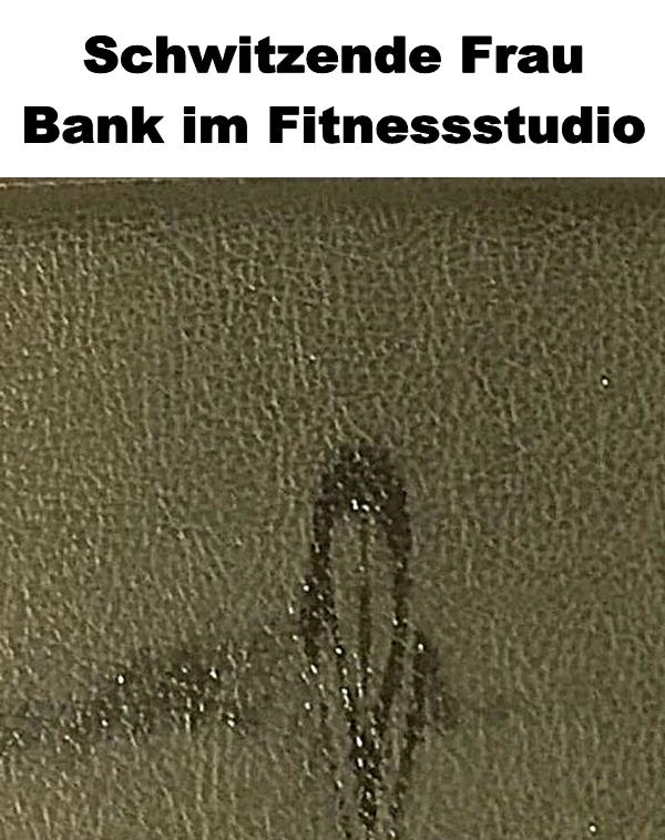 Schwitzende Frau Bank im Fitnessstudio