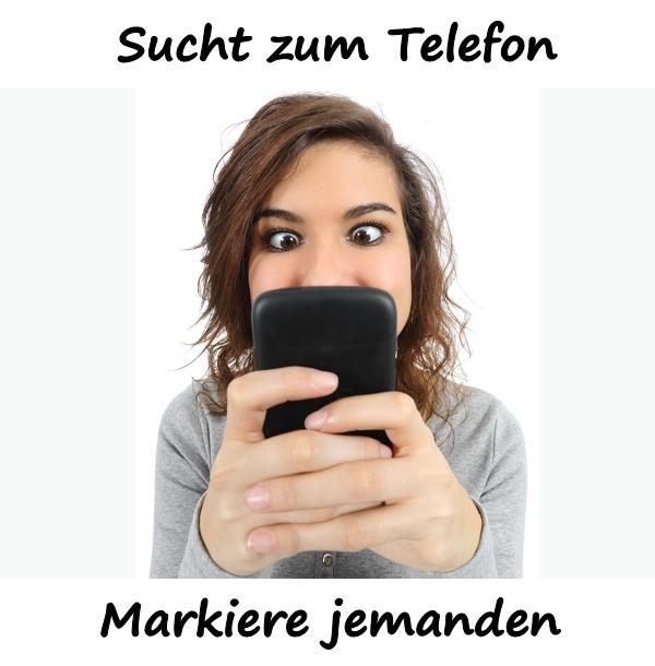 Sucht zum Telefon. Markiere jemanden