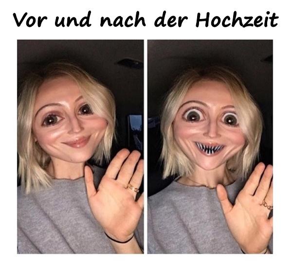 Vor und nach der Hochzeit