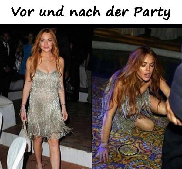 Vor und nach der Party