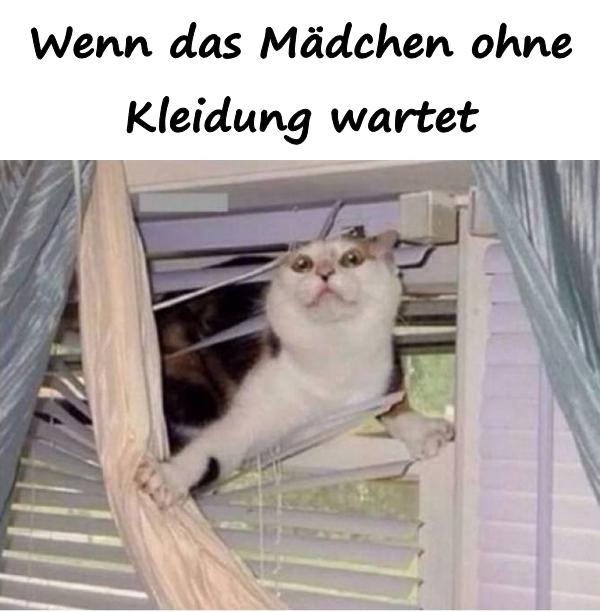 Wenn das Mädchen ohne Kleidung wartet