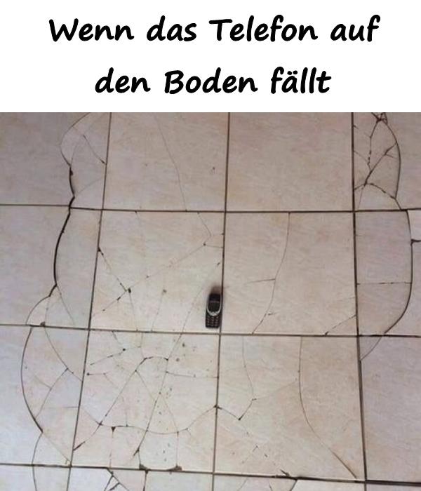 Wenn das Telefon auf den Boden fällt