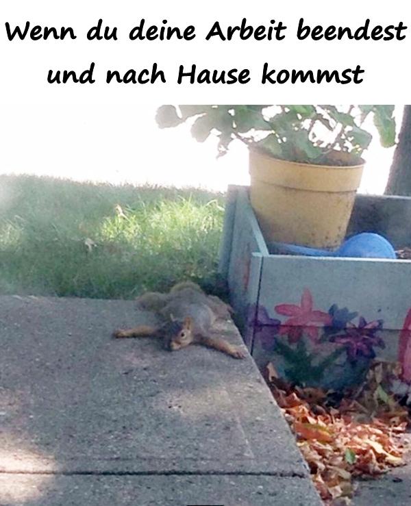 Wenn du deine Arbeit beendest und nach Hause kommst