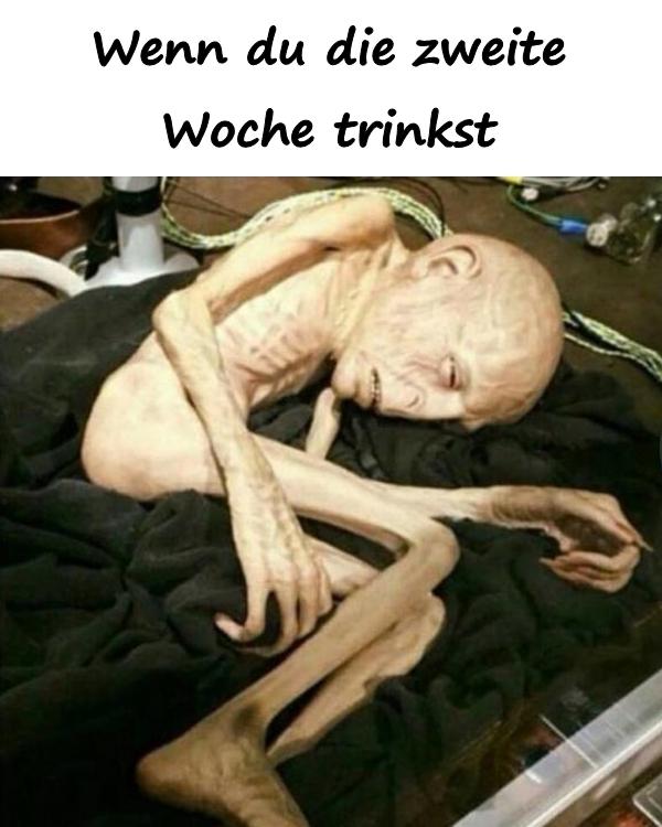 Wenn du die zweite Woche trinkst