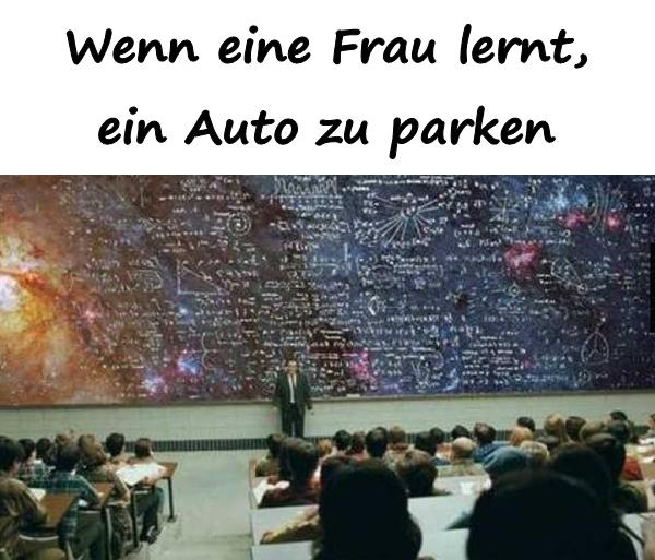 Wenn eine Frau lernt, ein Auto zu parken