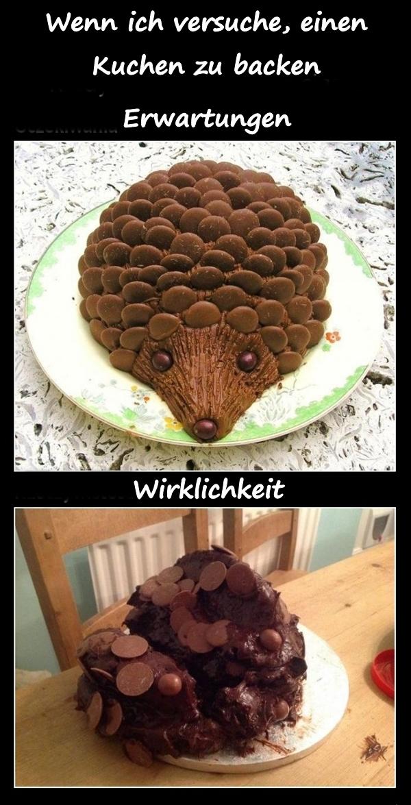 Wenn ich versuche, einen Kuchen zu backen