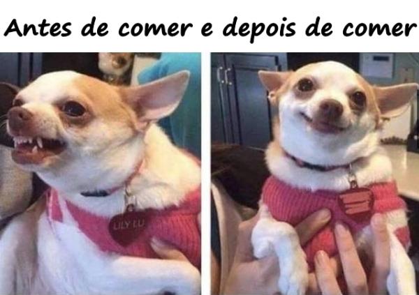 Antes de comer e depois de comer