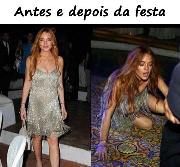 Antes e depois da festa