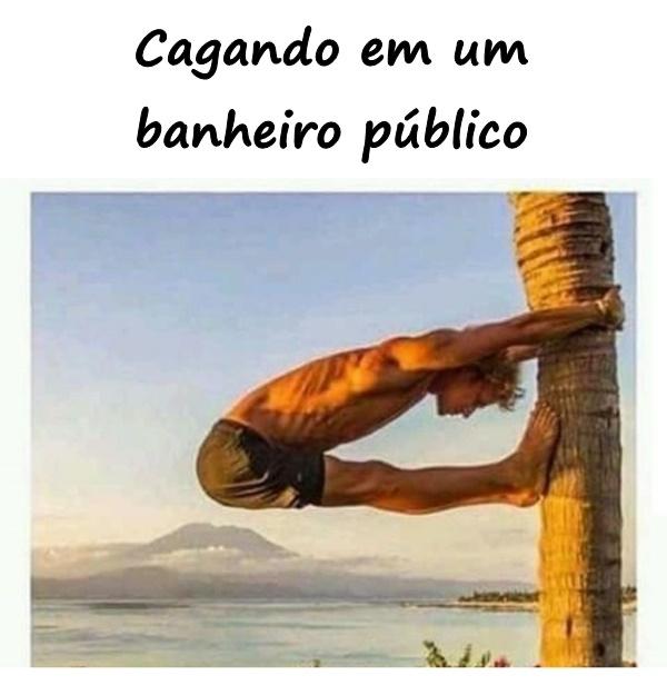 Cagando em um banheiro público