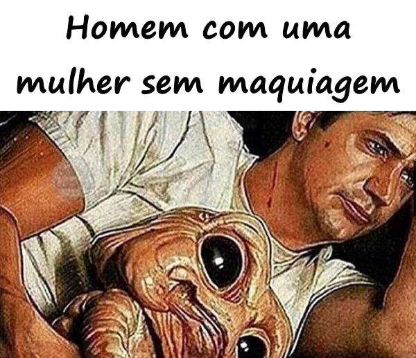 Homem com uma mulher sem maquiagem