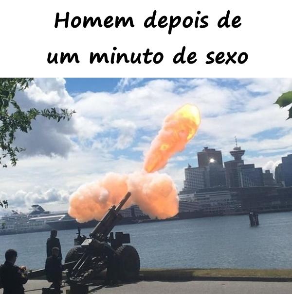 Homem depois de um minuto de sexo