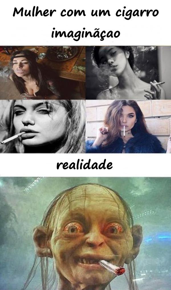 Mulher com um cigarro - imaginação e realidade