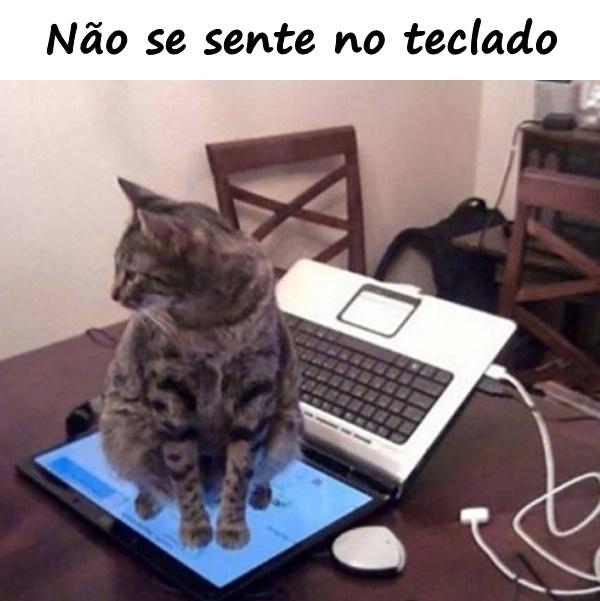 Não se sente no teclado