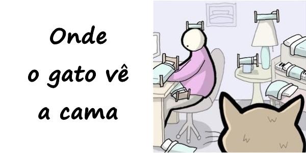 Onde o gato vê a cama