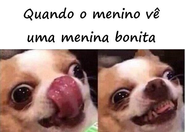 Quando o menino vê uma menina bonita