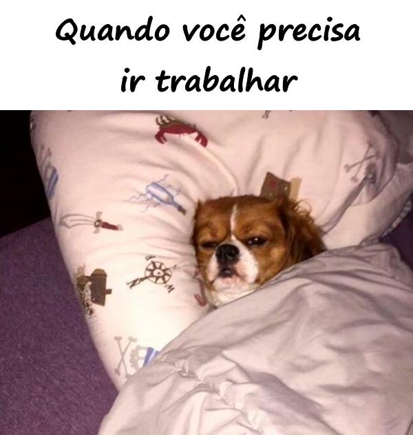 Quando você precisa ir trabalhar