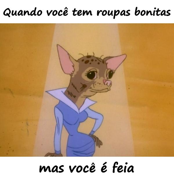 Quando você tem roupas bonitas, mas você é feia