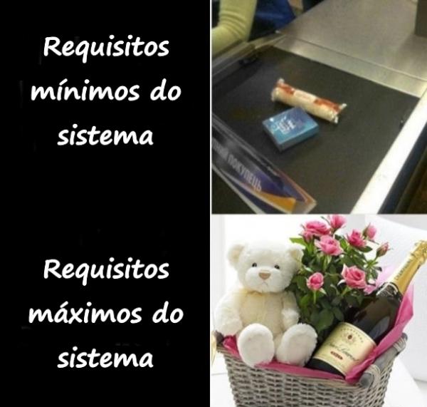 Requisitos mínimos e máximos do sistema