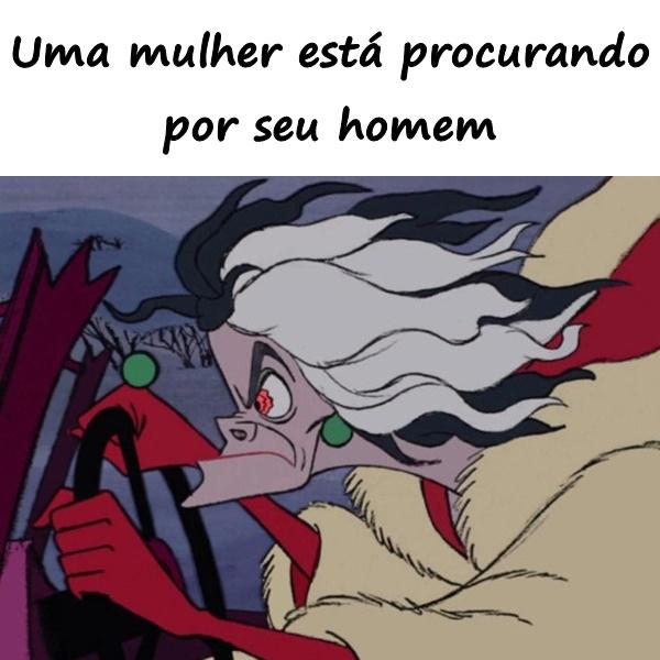 Uma mulher está procurando por seu homem