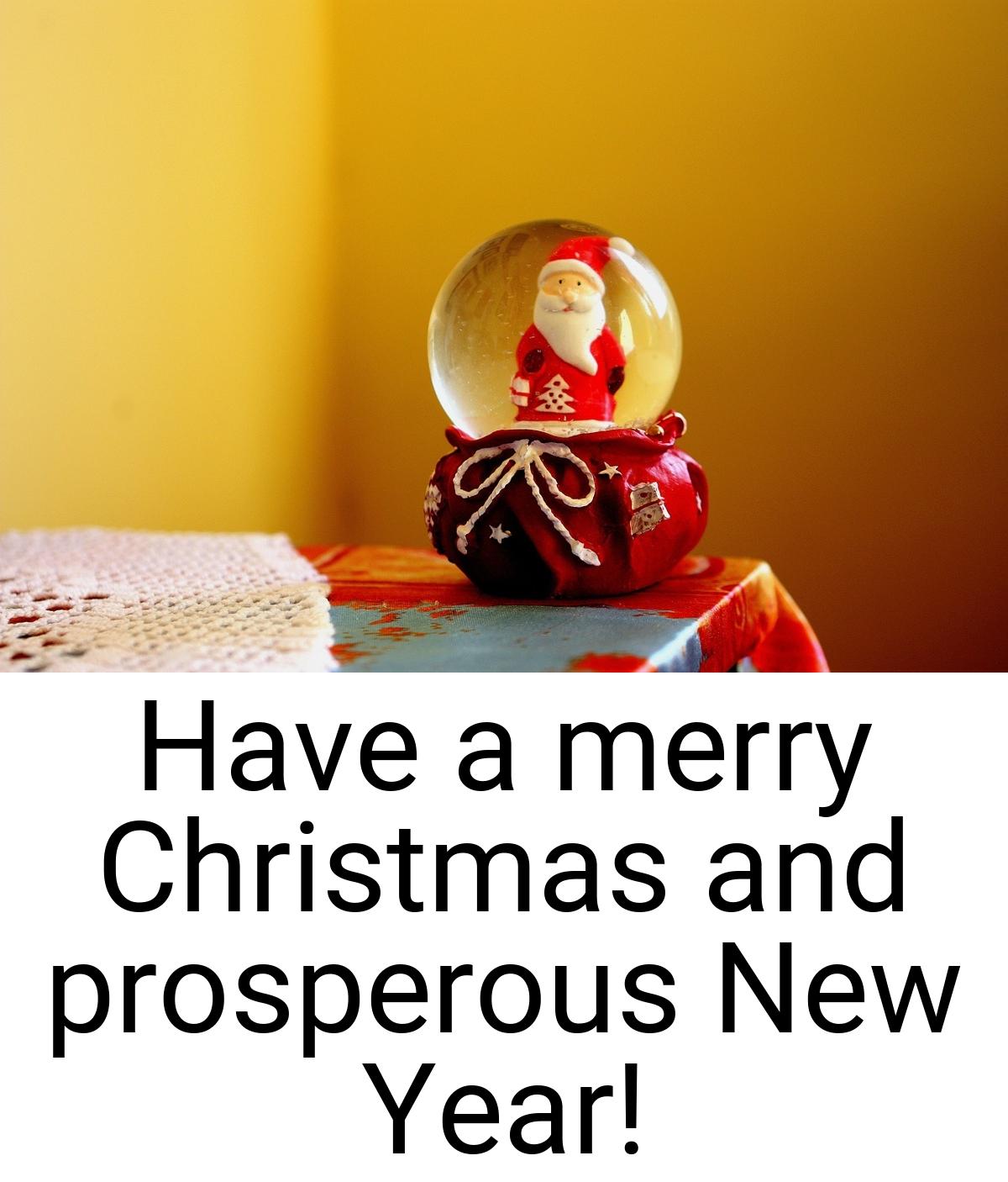 Have a merry Christmas and prosperous New Year