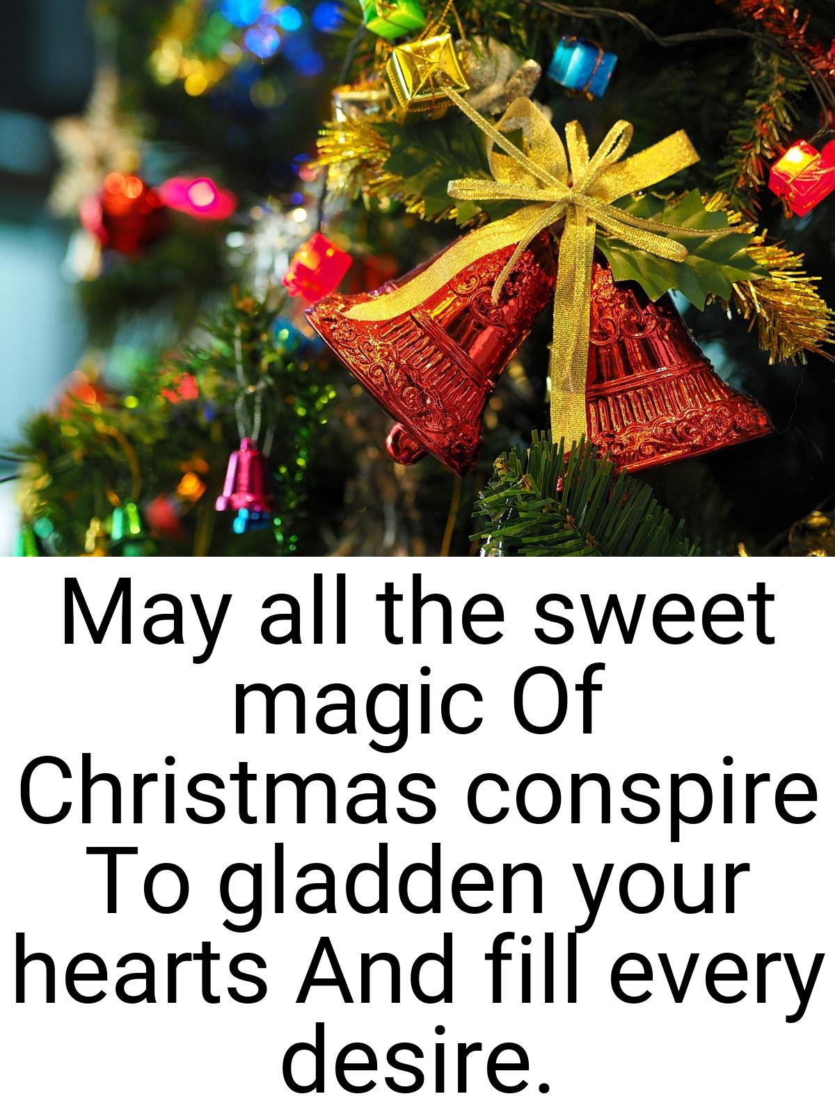 May all the sweet magic Of Christmas conspire To gladden