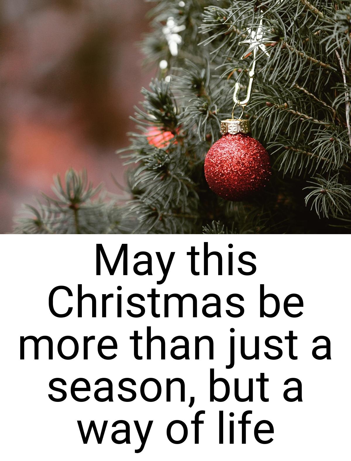 May this Christmas be more than just a season, but a way of