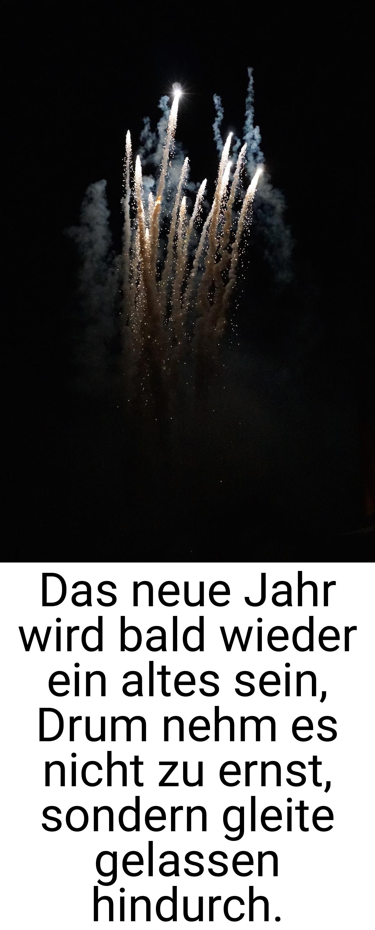 Das neue Jahr wird bald wieder ein altes sein, Drum nehm es