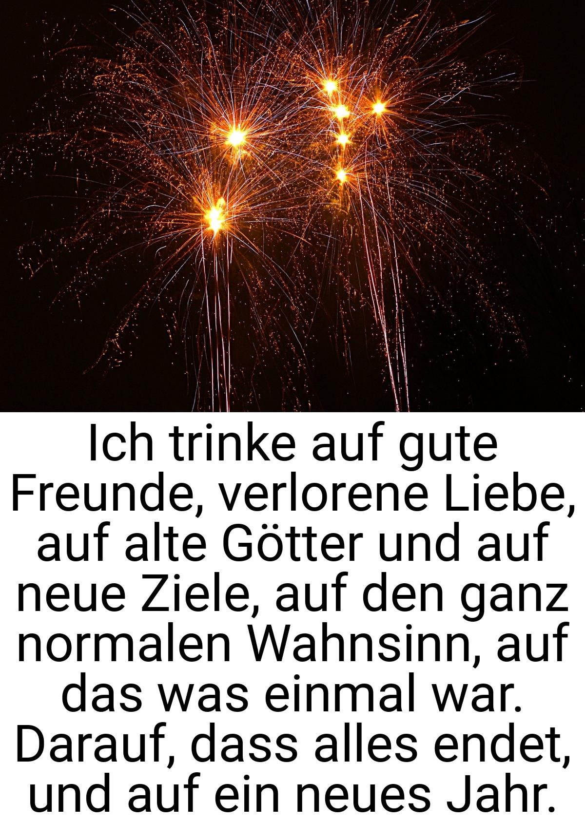 Ich trinke auf gute Freunde, verlorene Liebe, auf alte