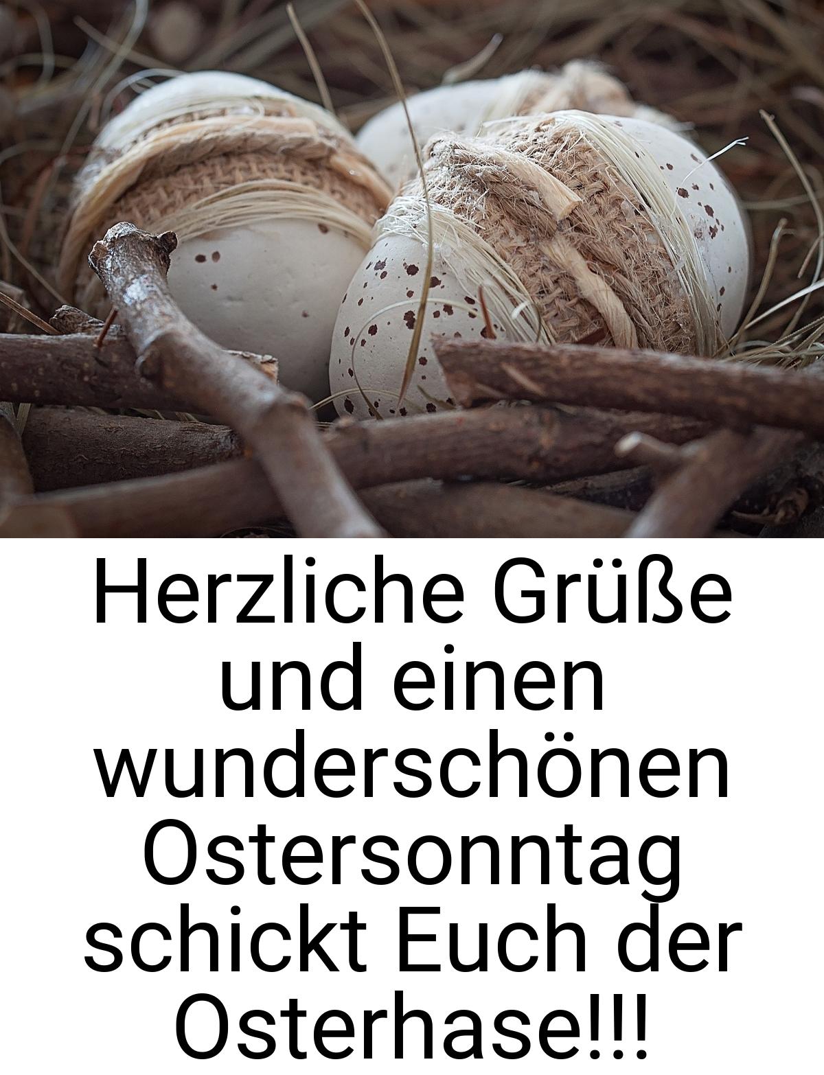 Herzliche Grüße und einen wunderschönen Ostersonntag