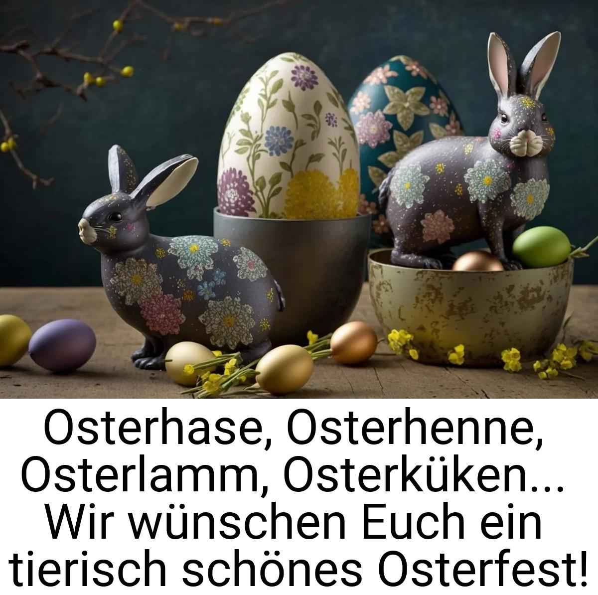 Osterhase, Osterhenne, Osterlamm, Osterküken... Wir