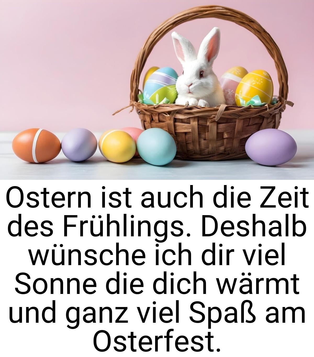 Ostern ist auch die Zeit des Frühlings. Deshalb wünsche ich