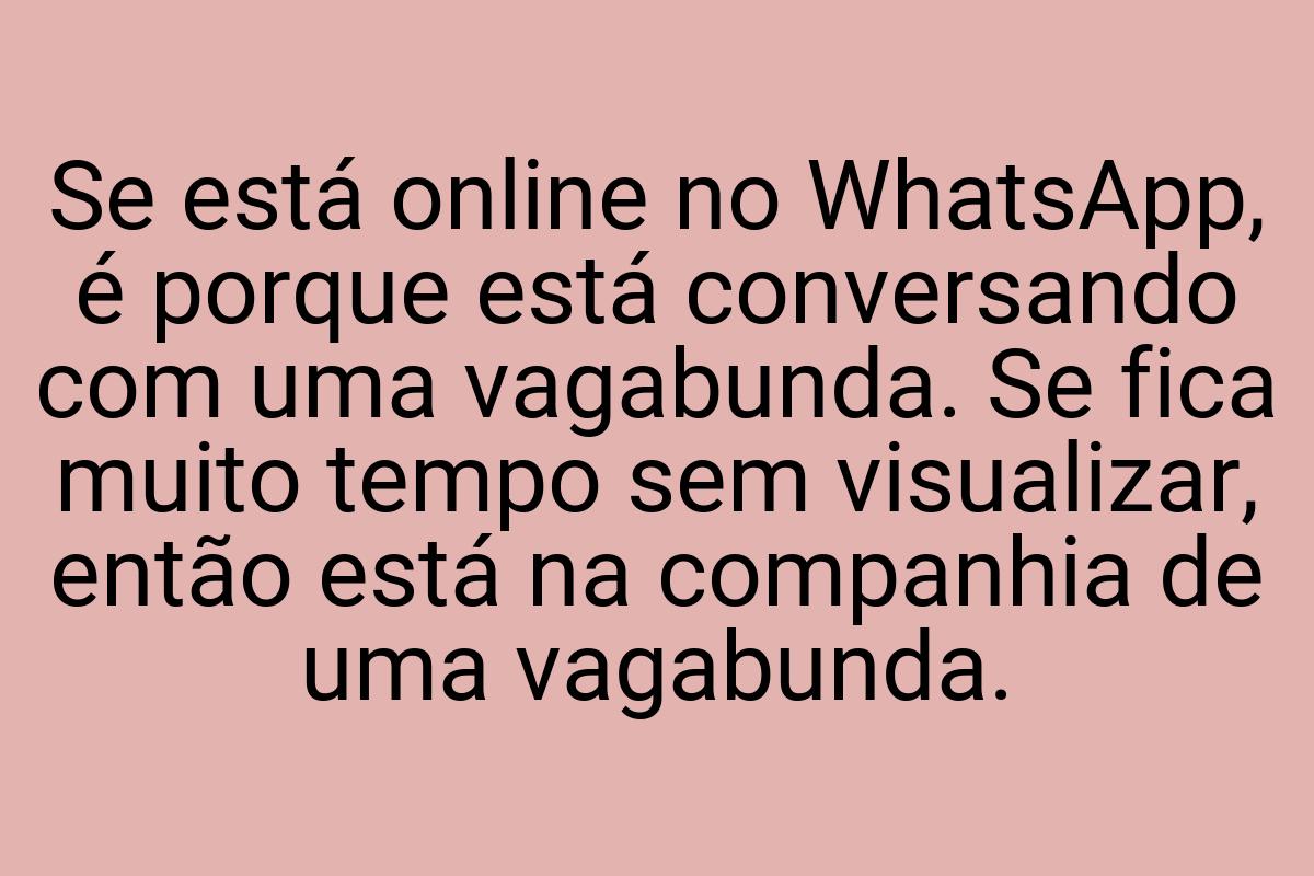 Se está online no WhatsApp, é porque está conversando com